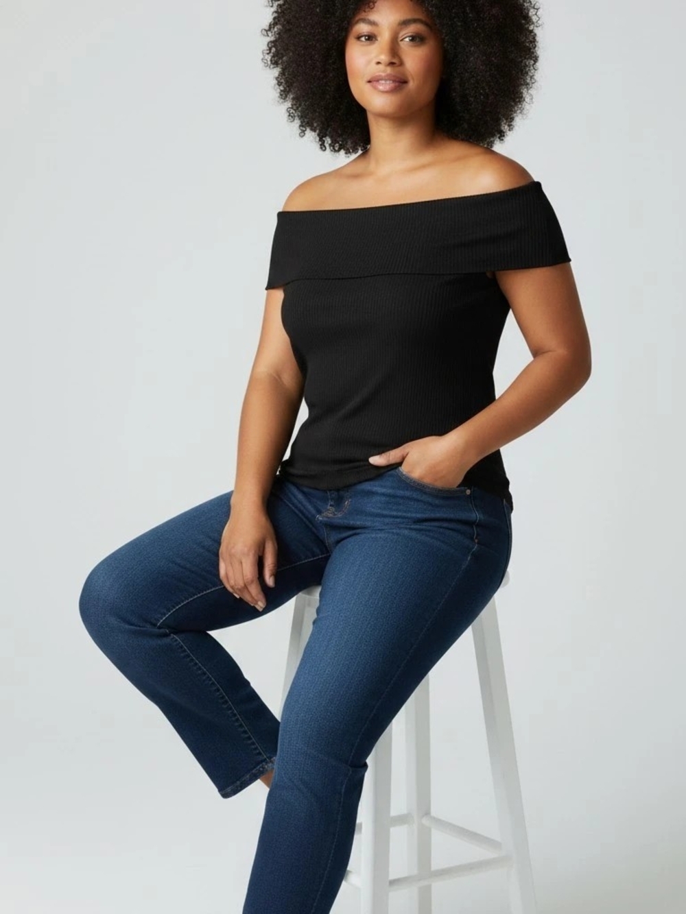 Old Navy Black Off Shoulder Top